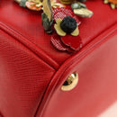 PRADA Galleria Hand Bag Saffiano leather 2way Red Gold Auth 182582SAM-17