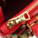 PRADA Galleria Hand Bag Saffiano leather 2way Red Gold Auth 182582SAM-23
