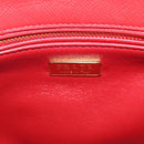PRADA Galleria Hand Bag Saffiano leather 2way Red Gold Auth 182582SAM-25