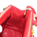 PRADA Galleria Hand Bag Saffiano leather 2way Red Gold Auth 182582SAM-26
