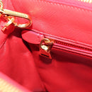 PRADA Galleria Hand Bag Saffiano leather 2way Red Gold Auth 182582SAM-28