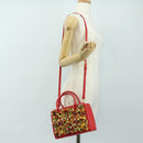 PRADA Galleria Hand Bag Saffiano leather 2way Red Gold Auth 182582SAM-30