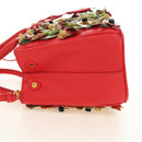 PRADA Galleria Hand Bag Saffiano leather 2way Red Gold Auth 182582SAM-3