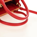 PRADA Galleria Hand Bag Saffiano leather 2way Red Gold Auth 182582SAM-7