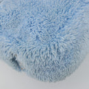 PRADA Hand Pouch Pile Light Blue Silver Auth 182583A-14