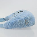 PRADA Hand Pouch Pile Light Blue Silver Auth 182583A-4