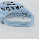 PRADA Hand Pouch Pile Light Blue Silver Auth 182583A-7