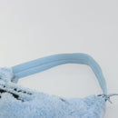 PRADA Hand Pouch Pile Light Blue Silver Auth 182583A-8