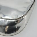 PRADA Creo Umhängetasche Lackleder Silber Auth 182584A-15