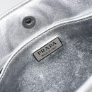 PRADA Creo Shoulder Bag Patent Leather Silver Auth 182584A-17