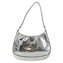 PRADA Creo Umhängetasche Lackleder Silber Auth 182584A-13