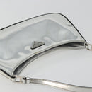 PRADA Creo Shoulder Bag Patent Leather Silver Auth 182584A-6