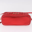 Miu Miu Matelasse Vanity Shoulder Bag Leather 2way Red Gold Auth 182585A-12