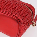 Miu Miu Matelasse Vanity Shoulder Bag Leather 2way Red Gold Auth 182585A-14