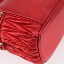 Miu Miu Matelasse Vanity Shoulder Bag Leather 2way Red Gold Auth 182585A-15