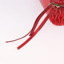Miu Miu Matelasse Vanity Shoulder Bag Leather 2way Red Gold Auth 182585A-17