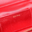 Miu Miu Matelasse Vanity Shoulder Bag Leather 2way Red Gold Auth 182585A-19