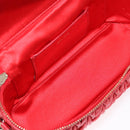 Miu Miu Matelasse Vanity Shoulder Bag Leather 2way Red Gold Auth 182585A-21