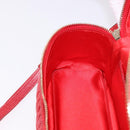 Miu Miu Matelasse Vanity Shoulder Bag Leather 2way Red Gold Auth 182585A-23