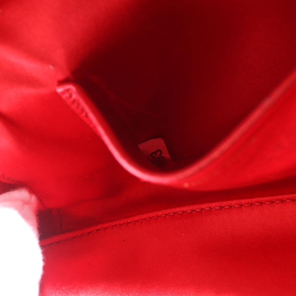 Miu Miu Matelasse Vanity Shoulder Bag Leather 2way Red Gold Auth 182585A
