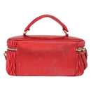 Miu Miu Matelasse Vanity Shoulder Bag Leather 2way Red Gold Auth 182585A-3