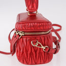 Miu Miu Matelasse Vanity Shoulder Bag Leather 2way Red Gold Auth 182585A-6