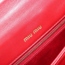 Miu Miu Matelasse Chain Shoulder Bag Leather Red Gold Auth 182586V-22