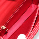 Miu Miu Matelasse Chain Shoulder Bag Leather Red Gold Auth 182586V-10