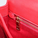Miu Miu Matelasse Chain Shoulder Bag Leather Red Gold Auth 182586V-25