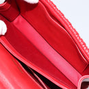 Miu Miu Matelasse Chain Shoulder Bag Leather Red Gold Auth 182586V-27