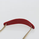 Miu Miu Matelasse Chain Shoulder Bag Leather Red Gold Auth 182586V-14