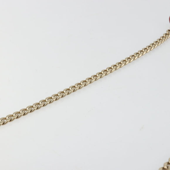Miu Miu Matelasse Chain Shoulder Bag Leather Red Gold Auth 182586V
