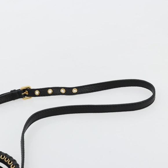 Miu Miu Hand Bag Leather 2way Black Gold Auth 182587V