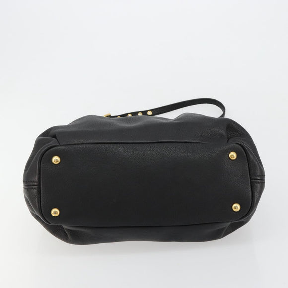 Miu Miu Hand Bag Leather 2way Black Gold Auth 182587V