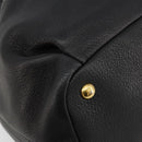 Miu Miu Hand Bag Leather 2way Black Gold Auth 182587V-16