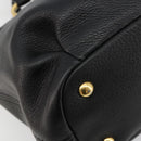 Miu Miu Hand Bag Leather 2way Black Gold Auth 182587V-18