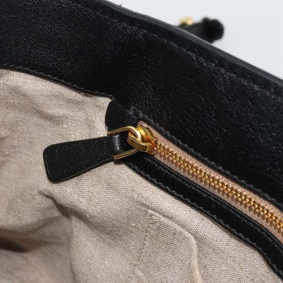 Miu Miu Hand Bag Leather 2way Black Gold Auth 182587V
