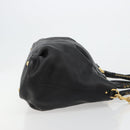 Miu Miu Hand Bag Leather 2way Black Gold Auth 182587V-3