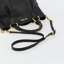 Miu Miu Hand Bag Leather 2way Black Gold Auth 182587V-8