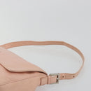 FENDI Mamma Baguette Schultertasche Leder Rosa Silber Auth 182588-9