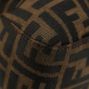FENDI Zucca Canvas Mamma Baguette Shoulder Bag Black Brown Auth 182589V-15