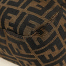 FENDI Zucca Canvas Mamma Baguette Shoulder Bag Black Brown Auth 182589V-16