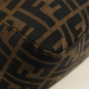 FENDI Zucca Canvas Mamma Baguette Shoulder Bag Black Brown Auth 182589V-17