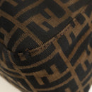 FENDI Zucca Canvas Mamma Baguette Shoulder Bag Black Brown Auth 182589V-18