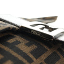 FENDI Zucca Canvas Mamma Baguette Shoulder Bag Black Brown Auth 182589V-10
