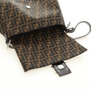 FENDI Zucca Canvas Mamma Baguette Shoulder Bag Black Brown Auth 182589V-19