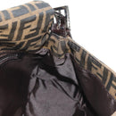 FENDI Zucca Canvas Mamma Baguette Shoulder Bag Black Brown Auth 182589V-22