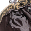 FENDI Zucca Canvas Mamma Baguette Shoulder Bag Black Brown Auth 182589V-23