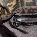FENDI Zucca Canvas Mamma Baguette Shoulder Bag Black Brown Auth 182589V-24