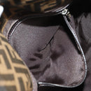 FENDI Zucca Canvas Mamma Baguette Shoulder Bag Black Brown Auth 182589V-25